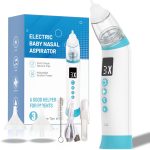 Electric Baby Nasal Aspirator, Rechargeable Nose Sucker for Baby, Adjustable 3 Levels Suction, Booger Sucker for Baby with 8 Light Modes & Adjustable Volume Nursery Rhymes